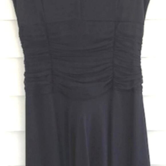 Jonathan Martin NWT 100% SILK Black Chiffon Ruched Cocktail Dress 8 Witchycore - Picture 7 of 8